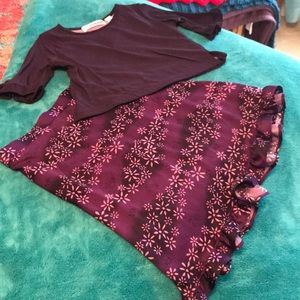 Girls top and skirt set